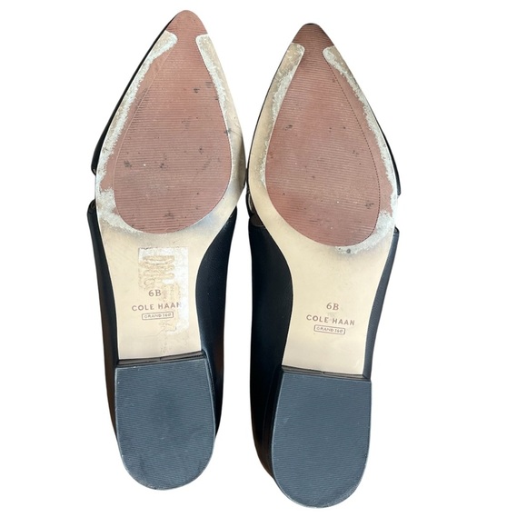 Cole Haan Viola Skimmer Pointed Toe Black Leather Loafers Size 6 - Picture 9 of 12